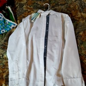 Equine culture white/plaid shirt shirt size 36/L